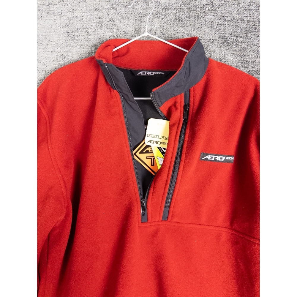 NWT Aerostich Fleece Jacket Mens S Red Half‎ Zip USA Made TLTEC Motorcycle